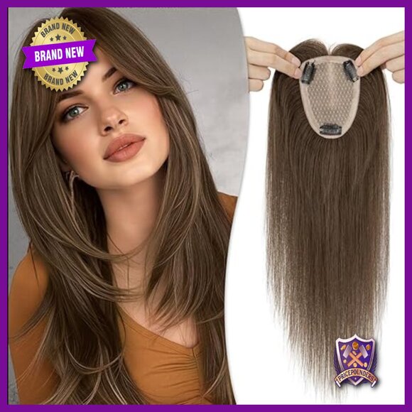 14 Inch Human Hair Topper No Bangs 150% Density Remy Hair Piece main image 4